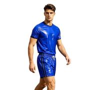 Hombre Ropa Gimnasio Impermeable Conjuntos De Dos Piezas Conjunto Azul Real XXL