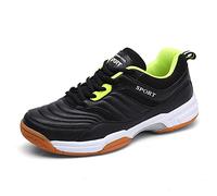 Hombre Running Zapatillas Deportivas Resistente al Deslizamiento Resistente al Desgaste Zapatillas de Tenis Bádminton Zapatillas de Entrenamiento,Negro,42EU