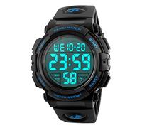 Hombre 's grande cara digital Deportes al aire libre resistente al agua reloj LED luminoso alarma Cronómetro simple ejército