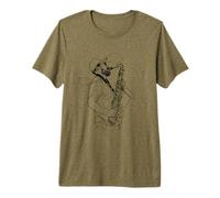 Hombre Saxophone Guy One Line Drawing Jazz Music for Boys Camiseta Premium