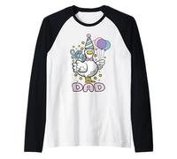 Hombre Silly Dad Goose Sillyiest Birthday Party Family Matching Camiseta Manga Raglan