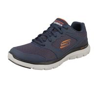 Skechers Flex Advantage 4.0, Zapatillas Hombre, Navy Leather Mesh PU Trim, 44 EU