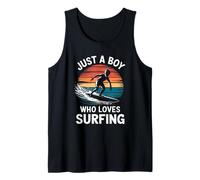 Hombre Solo un Chico Que ama el Surf Olas Océano Niños Niños Surfing Camiseta sin Mangas