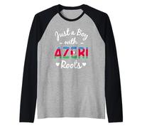 Hombre Solo un niño con raíces azeríes Hombre del orgullo azerbaiyano Camiseta Manga Raglan
