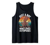 Hombre Solo un niño Que ama los pulpos Criatura Marina Amante del Pulpo Camiseta sin Mangas