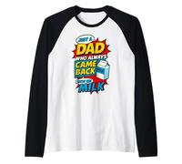 Hombre Solo un papá que siempre volvió con un padre estilo cómic de leche Camiseta Manga Raglan