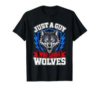 Hombre Solo un Tipo Que ama a los Lobos Camiseta gráfica económica