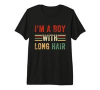 Hombre Soy un Chico con Pelo Largo, Chico Divertido de Pelo Largo, Hombres geniales niños Camiseta Premium