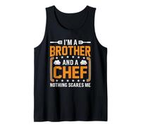 Hombre Soy un Hermano y un Chef Nada me Asusta Camiseta sin Mangas