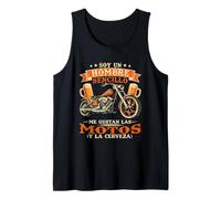 Hombre Soy un Hombre Sencillo me Gustan Las Motos y la Cerveza Camiseta sin Mangas
