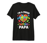 Hombre Soy un Orgulloso Autismo papá Rompecabezas corazón Autista Camiseta Premium