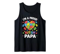 Hombre Soy un Orgulloso Autismo papá Rompecabezas corazón Autista Camiseta sin Mangas