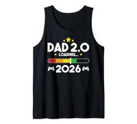 Hombre Subiendo de Nivel a papá 2.0 2026 Padre 2026 Papa New Baby Dad Camiseta sin Mangas