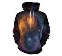 Hombre Sudadera Con Capucha Casual 3D Impresión Hoodie Mujer Símbolo De Tai Chi De La Llama Pullover Moda Manga Larga Bolsillo, Capucha Con Bolsillos Y Cordón Nebulosa Sudadera Holgada Colores Mixtos
