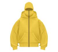 Hombre Sudadera con Capucha y Cremallera Sudadera Hombre Invierno Chaqueta Cálida Balaclava Máscara Pasamontañas Moto Ciclismo Anti Viento para Deportes al Aire Libre Chaqueta Moto