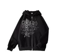 Hombre Sudadera Hoodie Capucha Cremallera Calavera Estampado Polares Cómodo | Premium Material Suave Transpirable Duradero Flexible Clásico Trabajo Diario Ligero Cálido Modern New Chaqueta Ropa Conjuntos