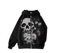 Hombre Sudadera Hoodie Capucha Cremallera Calavera Estampado Polares Cómodo | Premium Material Suave Transpirable Duradero Flexible Clásico Trabajo Diario Ligero Cálido Modern New Chaqueta Ropa Conjuntos