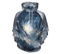 Hombre Sudaderas Con Capucha Jerséis 3D Impreso Estrellado Vórtice Abstracto Universo Fantasía Estampado Sudadera Jumper Mujer Jersey De Manga Larga Suave Logotipo Sweatshirt Con Bolsillo, Azul
