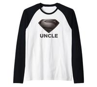 Hombre Superman Man of Steel Super Uncle Camiseta Manga Raglan