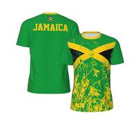 Hombre T-Shirt Bandera De Jamaica Personalizada Camiseta Casual Camiseta Deportiva Ligera Manga Corta para Uso Diario Playa Fitness M