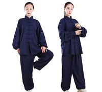 Hombre Tai chi Uniforme Artes marciale Ropa Traje de Kung fu artes marciales entrenamiento wing chun ropa para Hombre Mujer ,Blue-XS