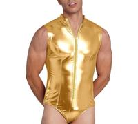 Hombre Tanga Corte Alto Mono Verde Disfraz Niños Traje Cosplay Baño Oro L