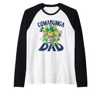 Hombre Teenage Mutant Ninja Turtles Father's Day Cowabunga Dad Camiseta Manga Raglan
