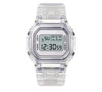 Hombre Tendencia Mujer Moda Inteligente Multifuncional Cuadrado LED Reloj Electrónico Casual Pareja Estudiantes Reloj de PVC, Color blanco., 24