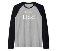 Hombre The Best Dad In The World Present for Fathers Day Birthday Camiseta Manga Raglan