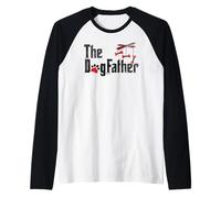 Hombre The DogFather, Funny Dog Dad Fathers Day and Christmas Camiseta Manga Raglan