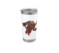 Hombre toro con cadenas y hacha de fuego - Minotauro Vaso térmico de acero inoxidable de doble pared