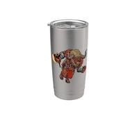 Hombre toro con cadenas y hacha de fuego - Minotauro Vaso térmico de acero inoxidable de doble pared