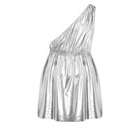 Hombre Traje Griego Antiguo Toga Fiestas Disfraz Dios Romano Azul Plata 3XL