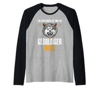Hombre Un Caballero es Solo un Lobo Paciente. Camiseta Manga Raglan