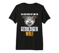Hombre Un Caballero es Solo un Lobo Paciente. Camiseta Premium