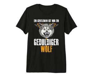 Hombre Un Caballero es Solo un Lobo Paciente. Camiseta Premium