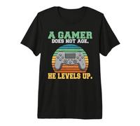 Hombre Un Gamer no envejece Sube de Nivel lujuria Gaming Camiseta Premium
