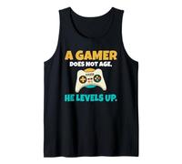 Hombre Un Gamer no envejece Sube de Nivel lujuria Gaming Camiseta sin Mangas