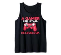 Hombre Un Gamer no envejece Sube de Nivel lujuria Gaming Camiseta sin Mangas