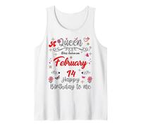 Hombre Una Reina nació el 14 de febrero 14 de febrero Cumpleaños Camiseta sin Mangas