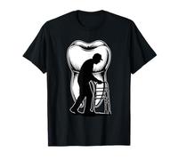 Hombre Viejo Silueta Dental Diente Dentista Odontología Camiseta