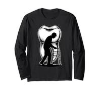 Hombre Viejo Silueta Dental Diente Dentista Odontología Manga Larga