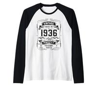 Hombre Vintage 1936 90yr 90th Birthday Gifts for Men 90 Years Old Camiseta Manga Raglan