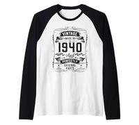 Hombre Vintage 1940 86yr 86th Birthday Gifts for Men 86 Years Old Camiseta Manga Raglan