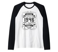 Hombre Vintage 1946 80yr 80th Birthday Gifts for Men 80 Years Old Camiseta Manga Raglan