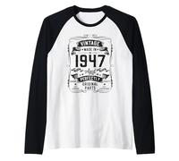 Hombre Vintage 1947 79yr 79th Birthday Gifts for Men 79 Years Old Camiseta Manga Raglan