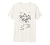 Hombre Vintage Engine Block Blueprint Diagram - Men's Car Graphic Camiseta Premium