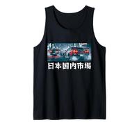 Hombre Vintage JDM Carreras Coches Japón Mercado Nacional Tokio Arte Callejero Camiseta sin Mangas