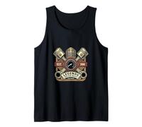 Hombre Vintage Motor Motor Bloque Retro mecánico Arte Coche clásico Camiseta sin Mangas