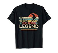 Hombre Vintage Ski Dad The Man The Myth The Skiing Legend Skier Camiseta